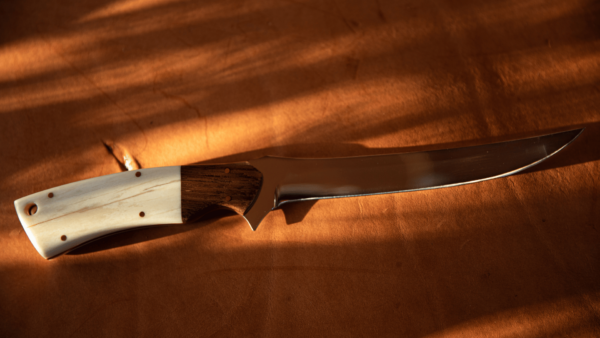 WILLOW – Alaska Made Hand Forged Fillet Knife Moose Bone & Black Walnut Handle - Image 3