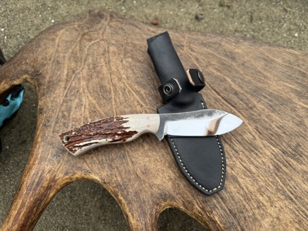 DIAMOND – Alaska Made Hand Forged Nessmuk Knife w/ Moose Antler Handle