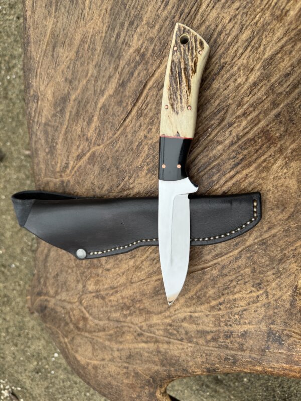 LITTLE SU – Alaska Made Hand Forged Knife w/ Moose Antler Handle - Image 2