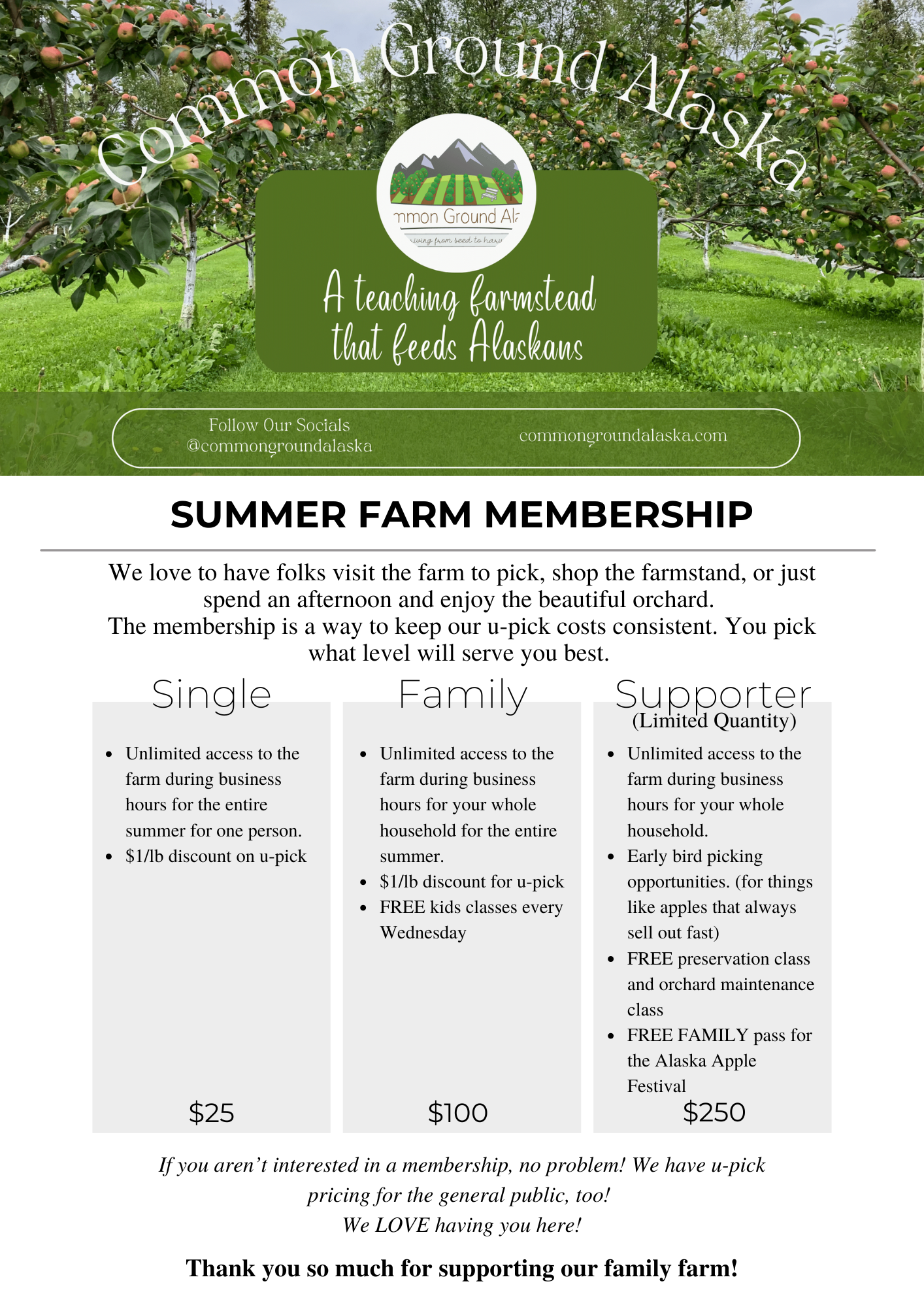 U-Pick Membership